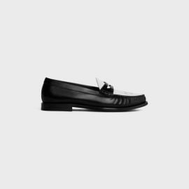 CELINE VIVIENNE LOAFER IN POLISHED BULL - BLACK OPTIC WHITE CELINE at Celine